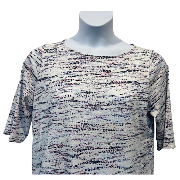 Pure J.Jill Top White Asymmetric Hem Half Sleeve Tunic Tee White Measures Large - Picture 4 of 13